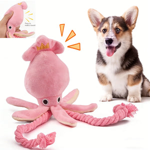 Interactive Dog & Cat Toy – Durable Rope Chew Octopus