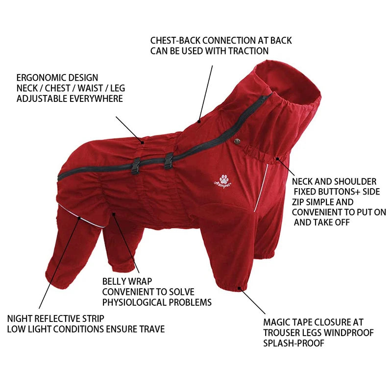 Waterproof Dog Jacket – Warm Winter Coat for Medium & Large Dogs