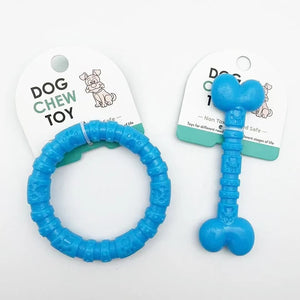 Interactive Dog Chew Toys – Durable Rubber Bones & Rings for Small Dogs