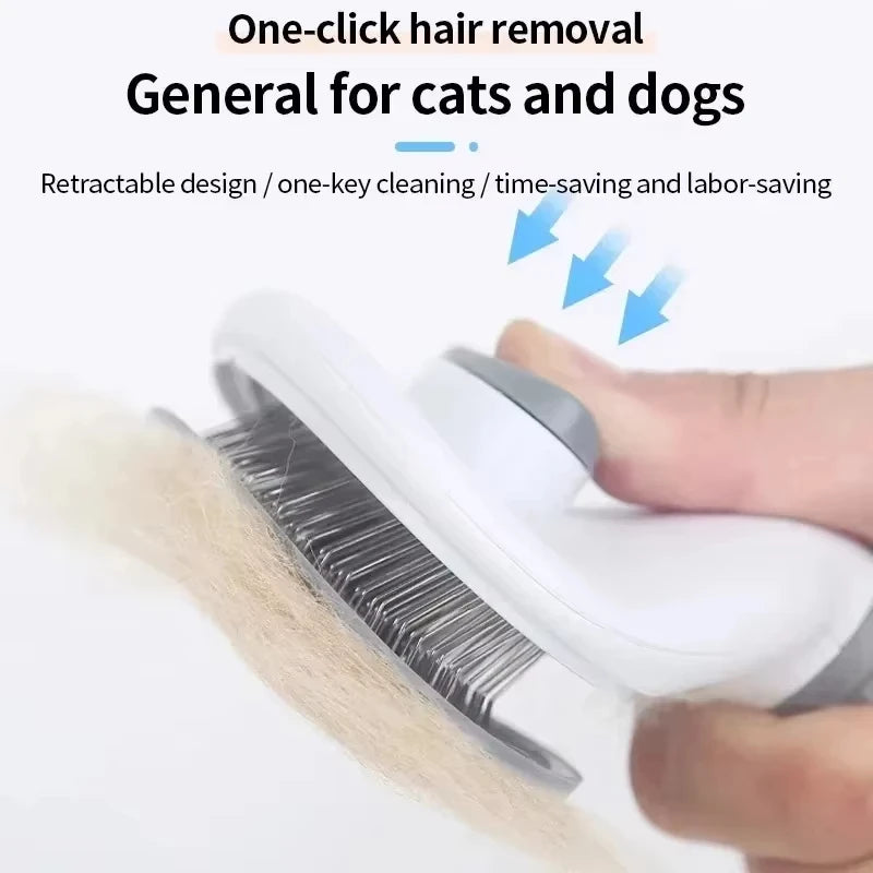 Self-Cleaning Dog Grooming Brush – Easy Hair Removal & Massage Comb