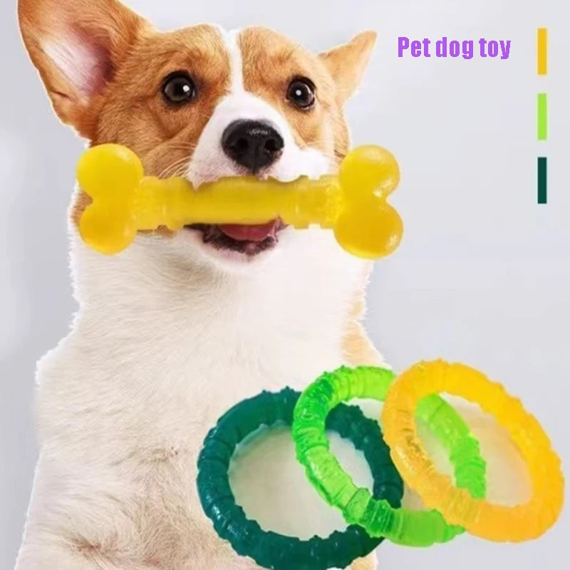 Interactive Dog Chew Toys – Durable Rubber Bones & Rings for Small Dogs