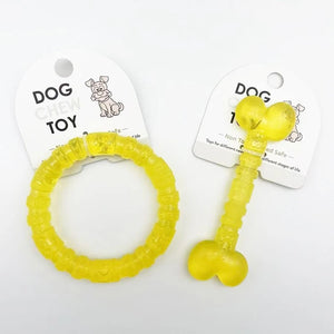 Interactive Dog Chew Toys – Durable Rubber Bones & Rings for Small Dogs