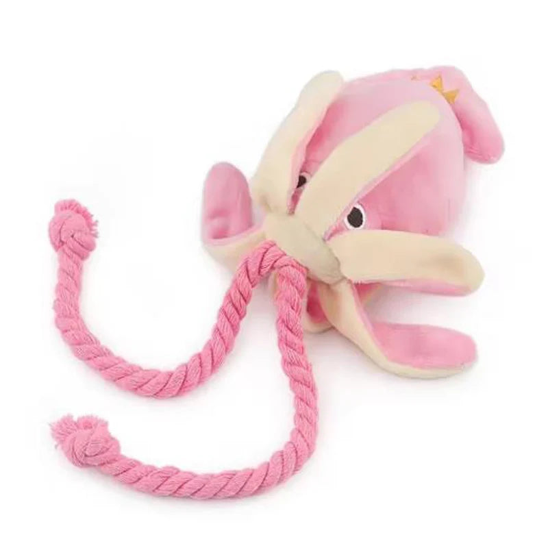 Interactive Dog & Cat Toy – Durable Rope Chew Octopus