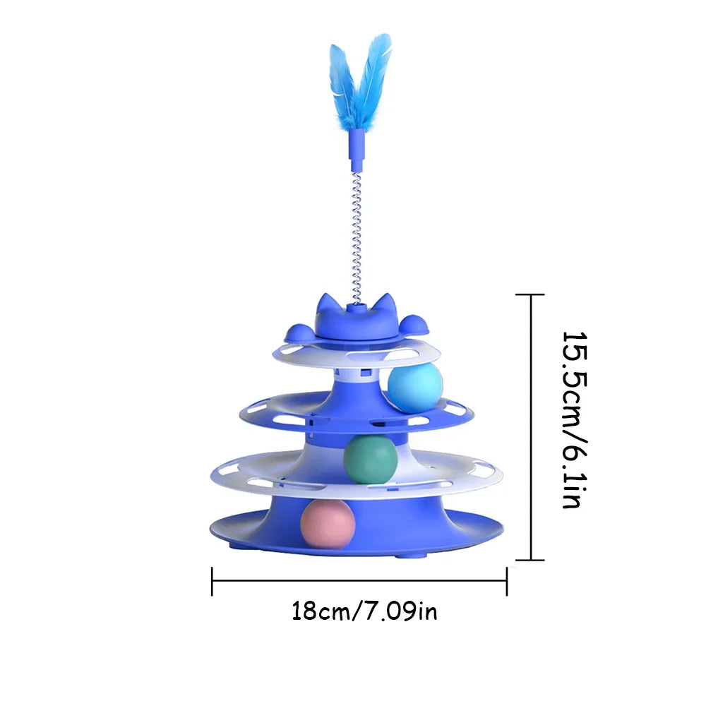 Interactive Cat Toy Set – Turntable, Ball & Teaser Stick for Kittens