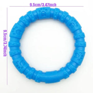 Interactive Dog Chew Toys – Durable Rubber Bones & Rings for Small Dogs