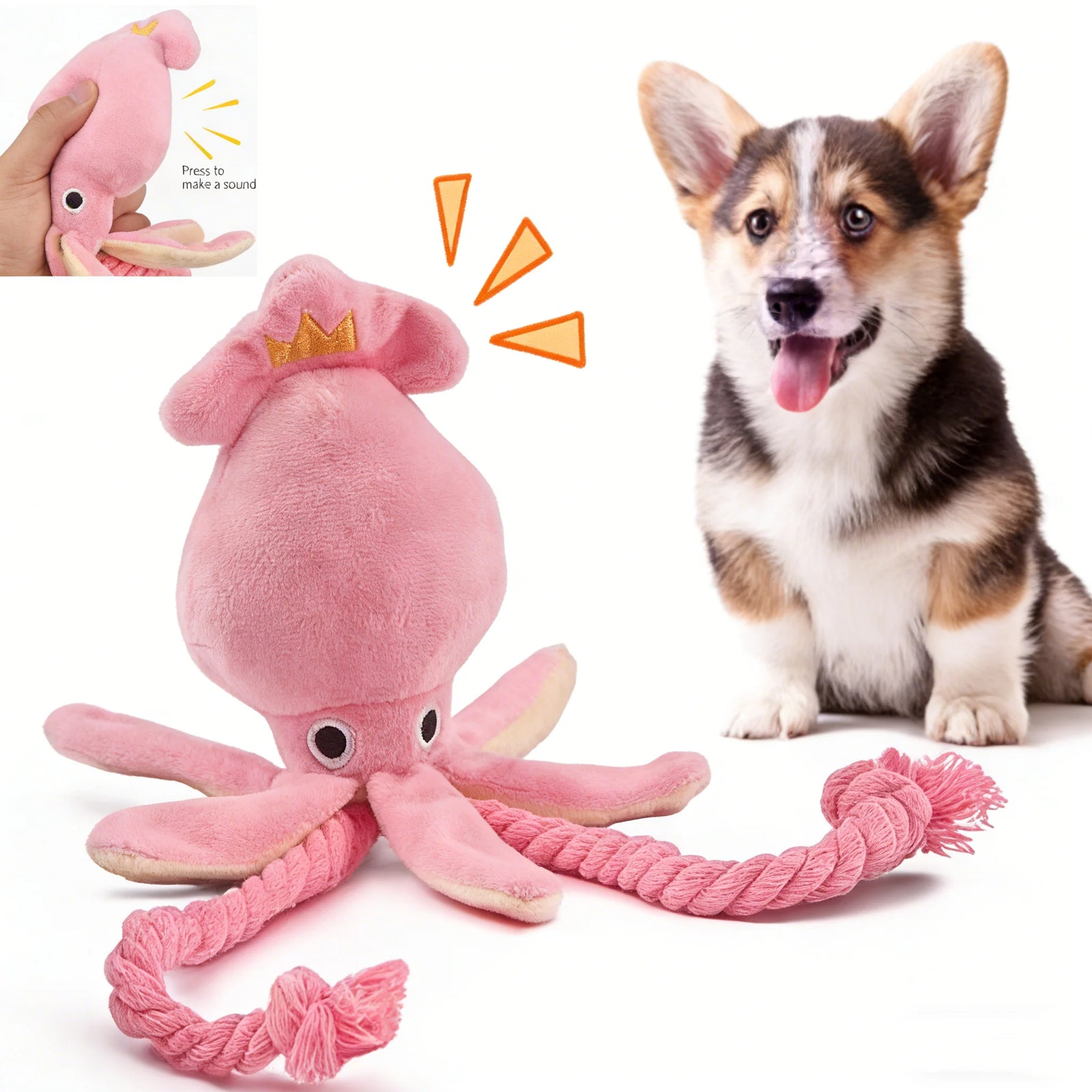 Interactive Dog & Cat Toy – Durable Rope Chew Octopus