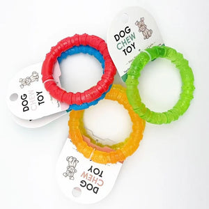 Interactive Dog Chew Toys – Durable Rubber Bones & Rings for Small Dogs