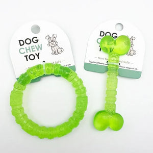 Interactive Dog Chew Toys – Durable Rubber Bones & Rings for Small Dogs