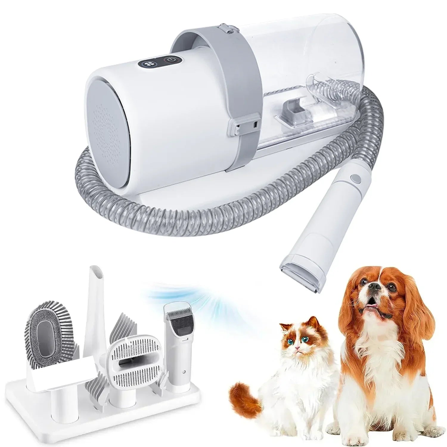 Dog Grooming Kit with Vacuum – 7-in-1 Pet Clipper & Shedding Tool
